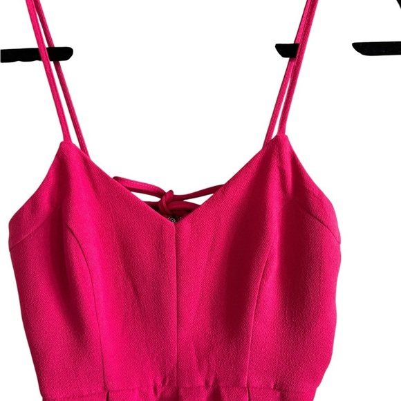 Lulu's Womens Dress Strappy Fit and Flare Mini Skater Hot Pink Size Medium - Picture 2 of 11